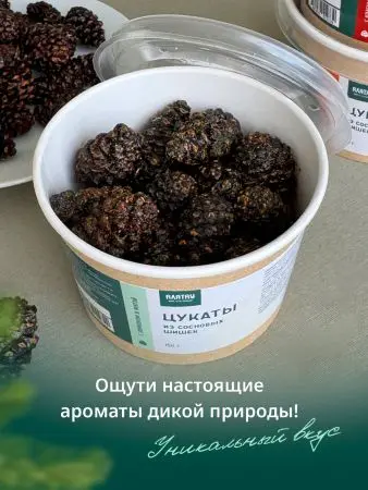 Цукаты из сосновых шишек с лимоном и мятой, 150 гр Цукаты из сосновых шишек с лимоном и мятой, 150 гр