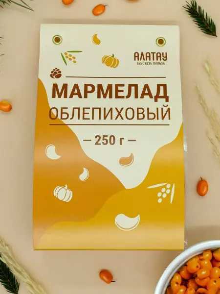 Мармелад ягодный Облепиховый, 250 гр Мармелад ягодный Облепиховый, 250 гр