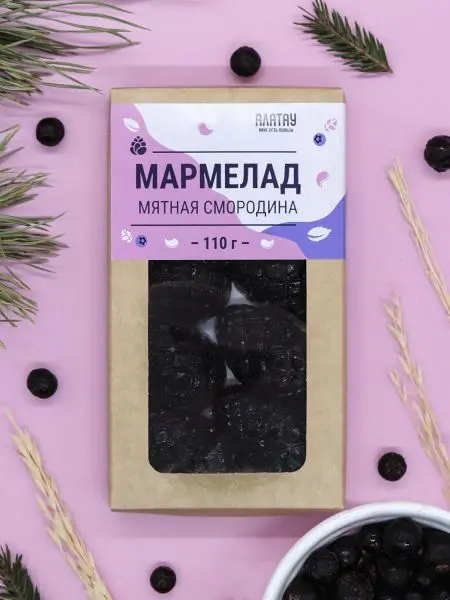 Мармелад ягодный Мятная смородина в крафтовой коробке, 110г Мармелад ягодный Мятная смородина в крафтовой коробке, 110г