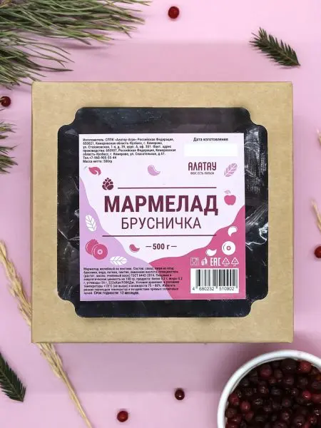 Мармелад ягодный Брусничный, 500 гр Мармелад ягодный Брусничный, 500 гр