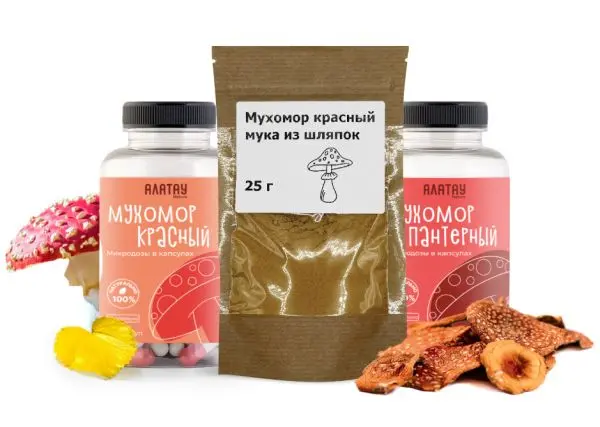 КОМБО «Грибная аптека»: микродозинг из мухомора пантерного, красного, сушеного красного и порошка из шляпок КОМБО «Грибная аптека»: микродозинг из мухомора пантерного, красного, сушеного красного и порошка из шляпок