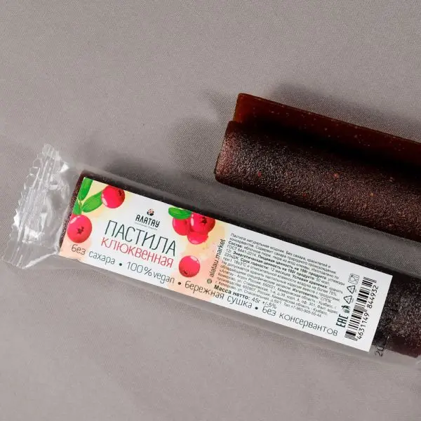 Пастила клюквенная (без сахара) 45 гр Пастила клюквенная (без сахара) 45 гр