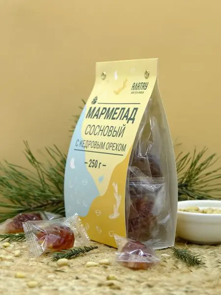 Мармелад сосновый с Кедровыми орешками, 250 гр Мармелад сосновый с Кедровыми орешками, 250 гр