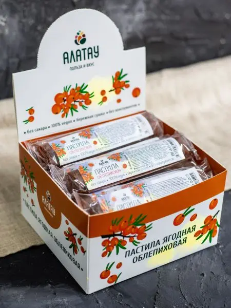 Пастила без сахара ягодная облепиховая 900 гр Пастила без сахара ягодная облепиховая 900 гр