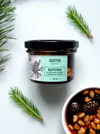 Варенье из сосновых шишек с кедровым орехом, 100 мл Варенье из сосновых шишек с кедровым орехом, 100 мл