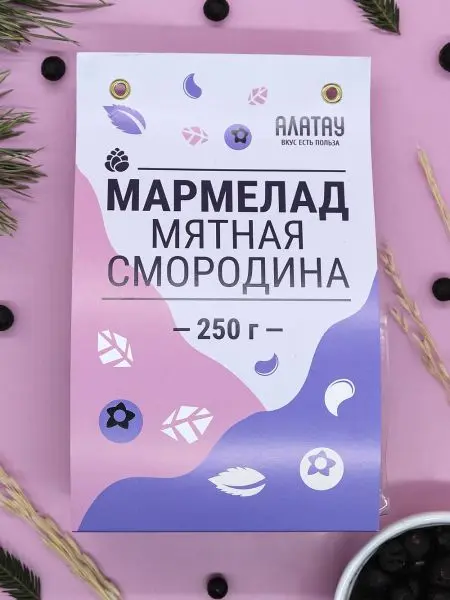 Мармелад ягодный Мятная смородина, 250 гр Мармелад ягодный Мятная смородина, 250 гр