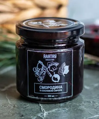 Черная смородина в сосновом сиропе, 200 мл Черная смородина в сосновом сиропе, 200 мл