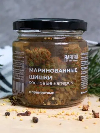 Каперсы из сосновых шишек маринованные с пряностями, 200 мл Каперсы из сосновых шишек маринованные с пряностями, 200 мл