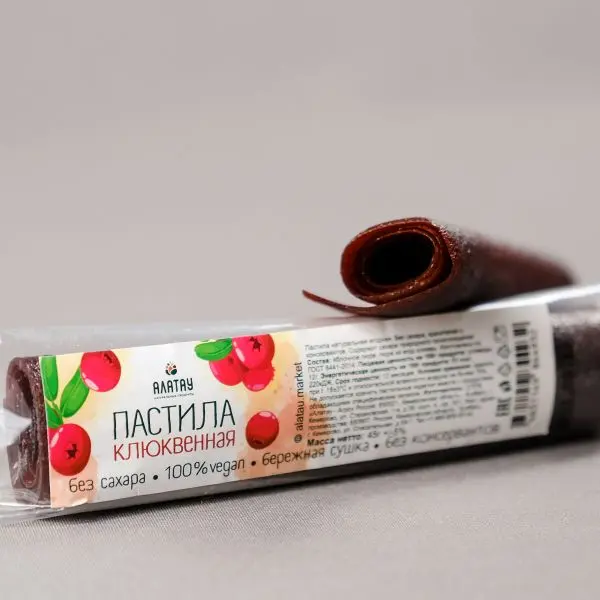 Пастила клюквенная (без сахара) 45 гр Пастила клюквенная (без сахара) 45 гр