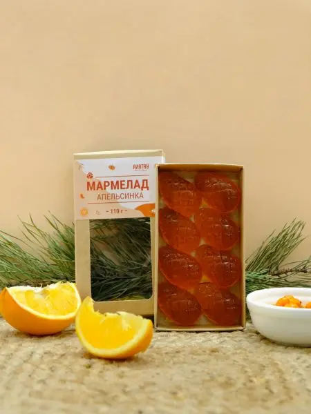 Мармелад ягодный Апельсинка в крафтовой коробке, 110г Мармелад ягодный Апельсинка в крафтовой коробке, 110г
